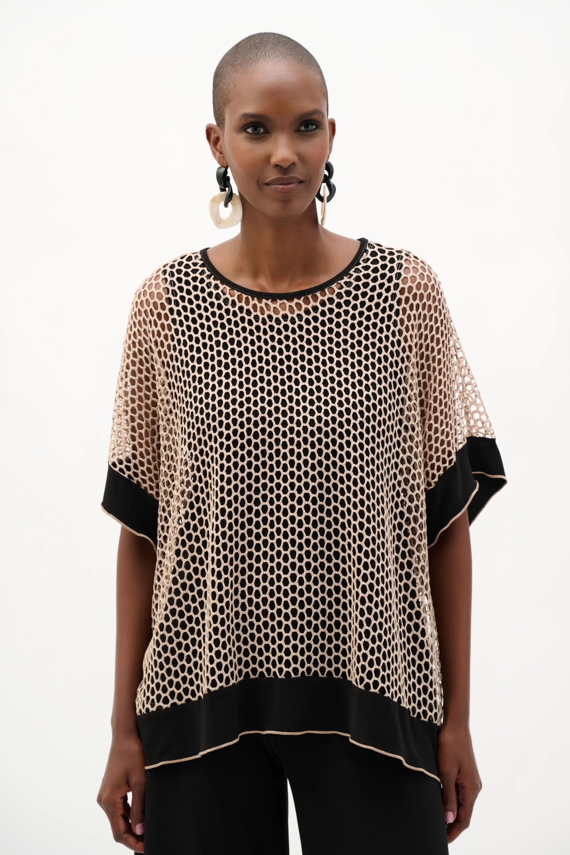 Joseph Ribkoff Trapeze Top With Contrast Cuffs Style 262160